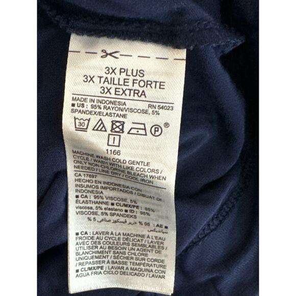 Old Navy Blue Relaxed V-Neck Short Sleeve Tee Shirt Plus Women's Size 3X NWT - Picture 4 of 6